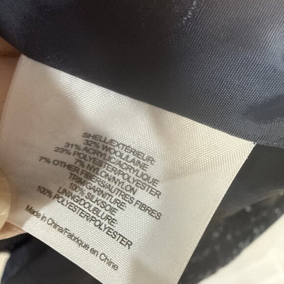 Tory Burch Anabelle Tweed Blazer Jacket Sz 2 Blue Black Gold Buttons academia - Picture 13 of 13